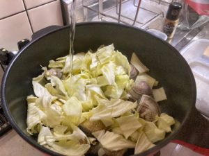 ハマグリとキャベツのパスタのレシピ